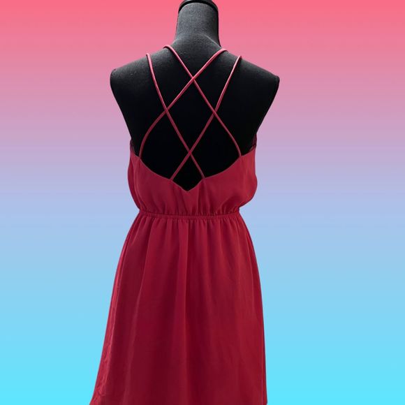 HOT PINK STRAPPY MINI DRESS - Picture 4 of 13
